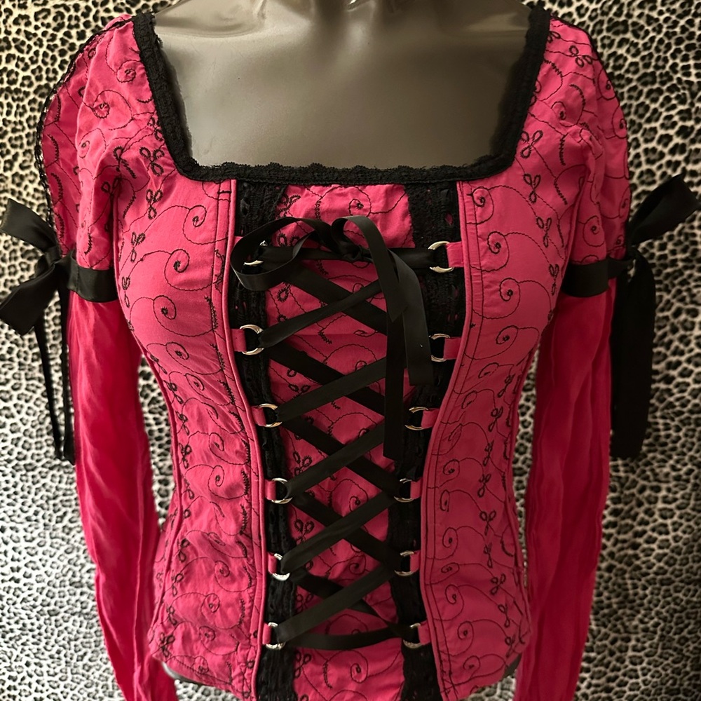 * SOLD* RARE! Tripp NYC Pink Milkmaid Corset GORGEOUS! Small